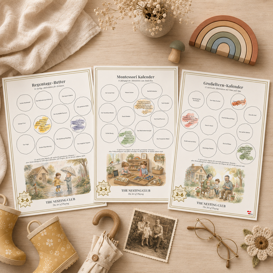 Das Allwetter-Set von The Nesting Club – Großeltern, Regentage & Montessori-Kalender