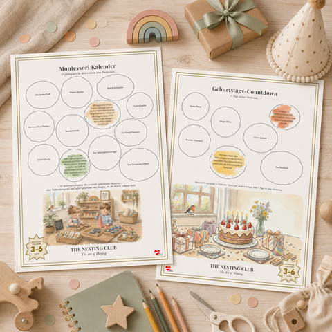Das Geburtstags-Set von The Nesting Club – Geburtstags-Countdown & Montessori-Kalender
