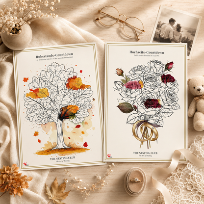Das Hochzeits-Set von The Nesting Club – Hochzeits-Countdown & Ruhestands-Countdown