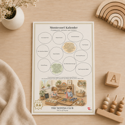 Montessori-Kalender von The Nesting Club – A4 Beschäftigungskalender für Kinder