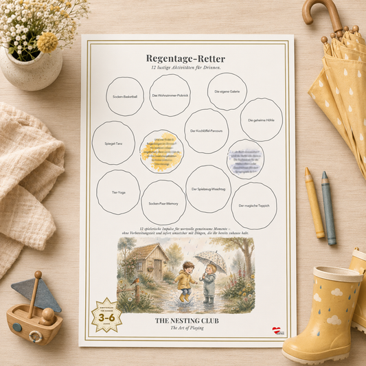 Regentage-Retter von The Nesting Club – A4 Beschäftigungskalender für Kinder