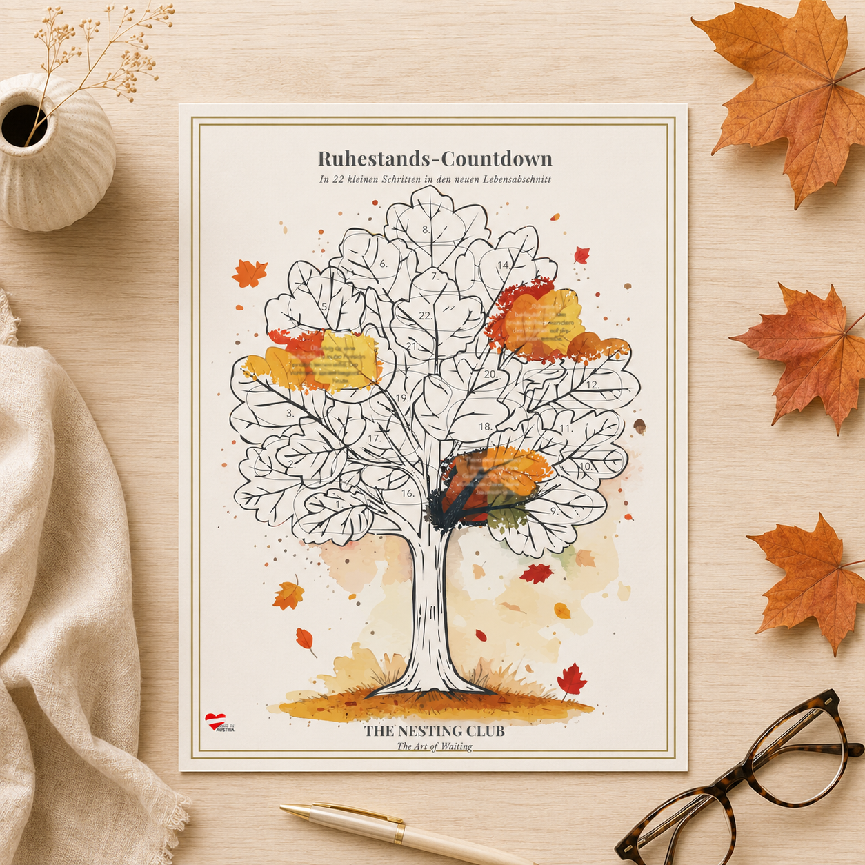 Ruhestands-Countdown von The Nesting Club – A4 Rubbelkalender als Geschenk