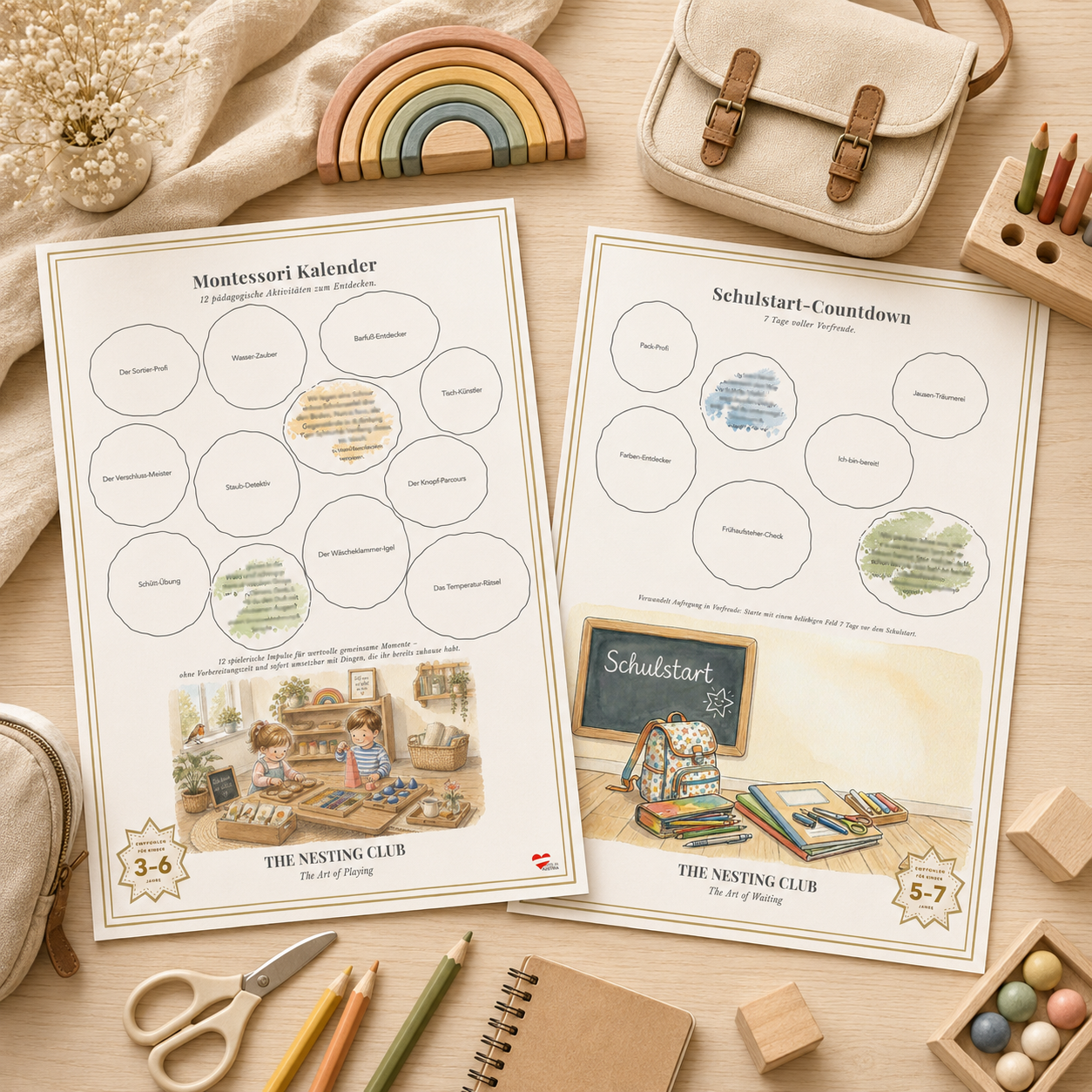 Das Schulstart-Set von The Nesting Club – Schulstart-Countdown & Montessori-Kalender