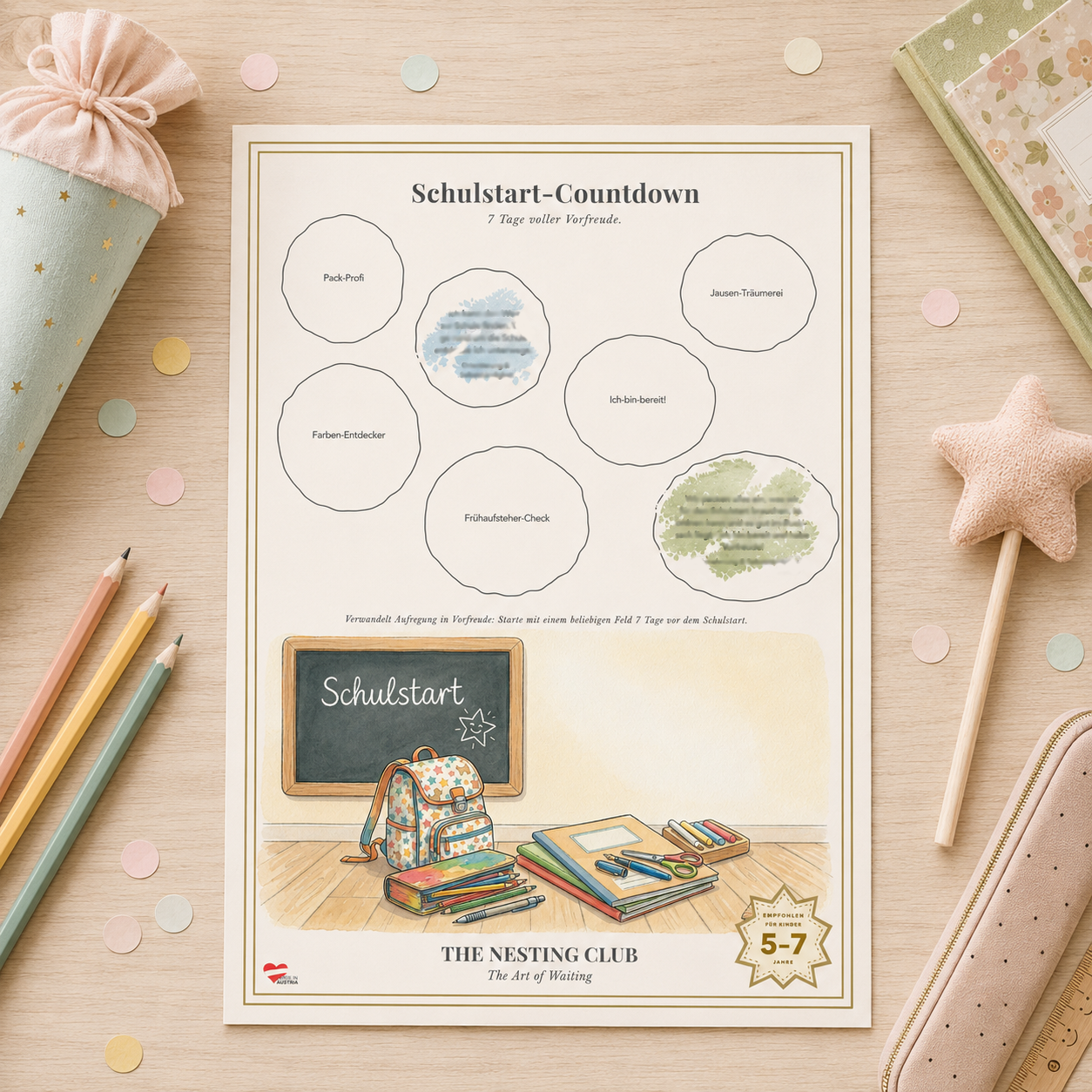 Schulstart-Countdown von The Nesting Club – A4 Vorfreude-Kalender
