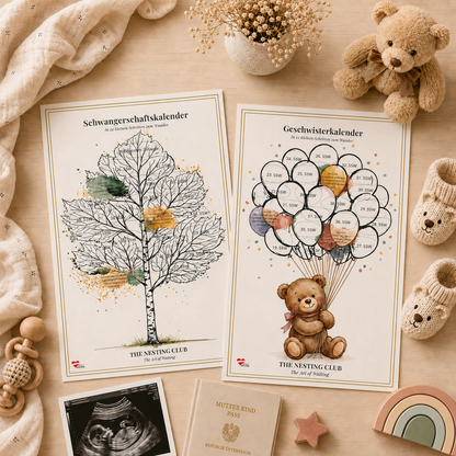 Das Familienzuwachs-Set – Schwangerschaftskalender & Geschwisterkalender