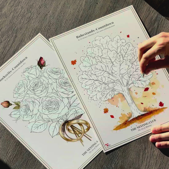 So wird ein Rubbelkalender von The Nesting Club freigerubbelt
