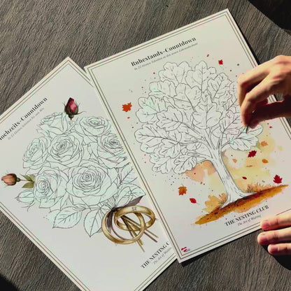 So wird ein Rubbelkalender von The Nesting Club freigerubbelt